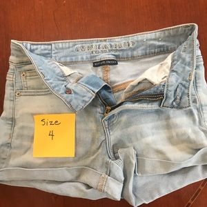 American Eagle jean shorts. Hardly worn, size four